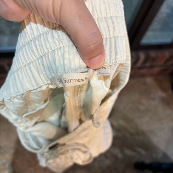 Soft Surroundings womens drawstring button detail pull on pants cream PS - Picture 5 of 5